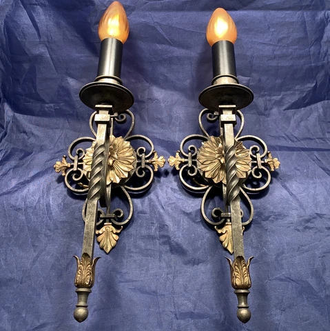 Quality pewter over brass with brass accents Arts and crafts Sconces 82A Cover