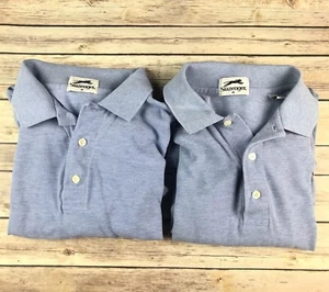 Lot of 2 Slazenger Mens Size Medium Golf Polo Shirt Short Sleeve Blue - Picture 1 of 4