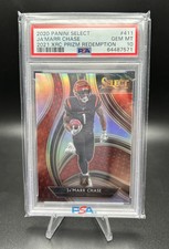 2020 Panini Select 21' XRC Prizm Redeption #411 Ja'Marr Chase PSA 10