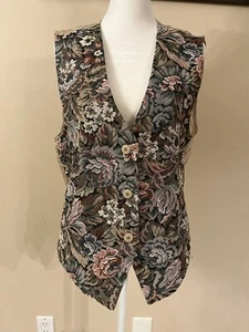 Cottagecore Cabin Creek Floral Vest Women's Large - Picture 1 of 6