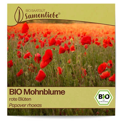 BIO Mohnblume Samen rote Blüten Blumen-Samen Saatgut Mohnblumesamen - Bild 1 von 4