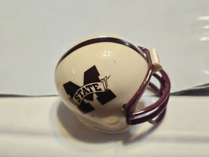 MISSISSIPPI STATE BULLDOGS SEC WHITE #123 POCKET PRO FOOTBALL HELMET RIDDELL - Picture 1 of 4