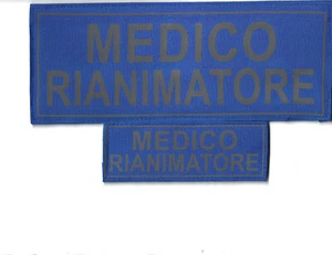 Emblem 2 Patch mit Klett reflektierend Aufnäher Etikett MEDICO RIANIMATORE neu - Picture 1 of 4