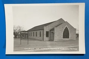 THROCKMORTON TEXAS TX Church Of Christ RPPC Photo Postcard - Picture 1 of 2
