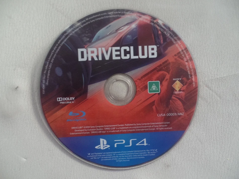 DRIVECLUB PS4 Juego Playstation 4 Juego Solo Disco Foto 1 de 1