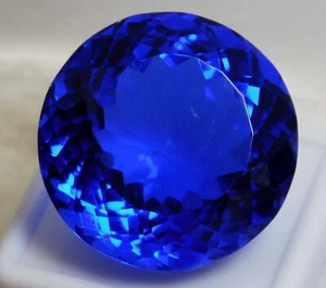 59.25 Ct. Large Blue Tanzania OF Tanzanite Round Cut Loose Gemstone @Gift Women - Picture 1 of 6