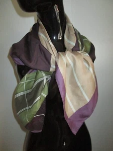 Vintage Talbots 100% Silk Multicolor Large 31 X 31 Square Scarf - Picture 1 of 5