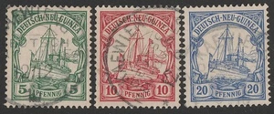 NEW GUINEA - GERMAN Postmark 'Kaewieng DNG' cds on Yacht 5pf, 10pf & 20pf. Exp. - Picture 1 of 1