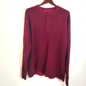 LL Bean River Driver Henley Shirt Herren XL rot Wollmischung 2-lagig Pullover Outdoor - Bild 1 von 13
