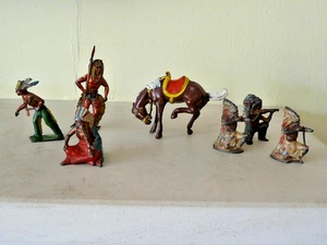 GROUP OF BRITAINS/OTHERS LEAD WILD WEST AMERICAN INDIANS & HORSE FOR REPAIR - Picture 1 of 10