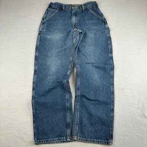 Carhartt Jeans Herren 32x32 (passt 31x31) blau Carpenter Distressed lose Latzhose - Bild 1 von 13
