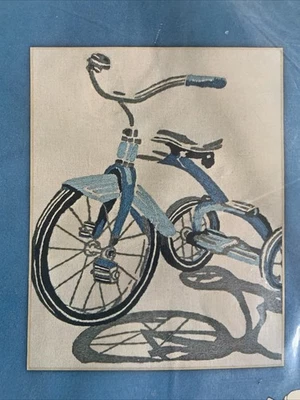 Triciclo Azul Vintage Crewel KIP 8x10 Vogart Foto 1 de 4