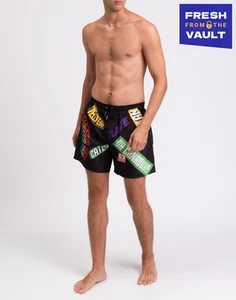 RRP €180 DSQUARED2 Swim Shorts IT48 US38 M Black Doodle Pattern Made in Italy - Imagen 1 de 10