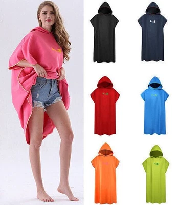 Badeponcho Strandtuch Mikrofaser schnelltrockend Bademantel Poncho Kapuze - Bild 1 von 4