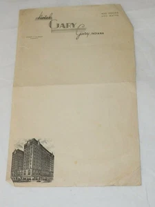Hotel GARY Gary Indiana Unsused In room Stationary Robert F. Wilbern circa 1940 - Picture 1 of 5