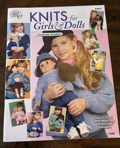 Folleto de instrucciones de tejido de punto para niñas y muñecas de Charlene Schurch 1348 - Imagen 1 de 2