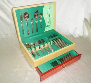 Spring Time 1847 Rogers Bros IS Silber Teller Besteck Set in Original Truhe - Bild 1 von 7