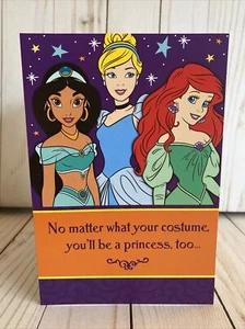 Disney Princess Halloween Card Ariel Cinderella Jasmine Brave Smart Wonderful - Picture 1 of 6