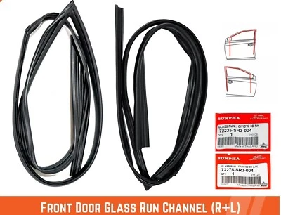 Canal de ventana de vidrio para puerta delantera para 92-95 Honda Civic 3 puertas DX EX CX SI EJ EG Foto 1 de 4