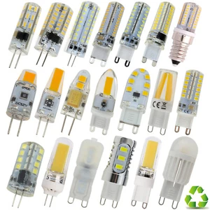 Dimmable G4 G9 E14 LED Corn Bulb Silicone Crystal Spotlight 6W 9W SMD COB Lamp S - Picture 1 of 37