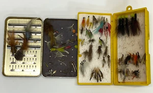 Vintage Fly Fishing Lures Flies Lot Perrine 101 Box 80 Flies - Picture 1 of 14