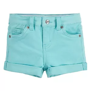 Levi's Girls' Denim Shorty Shorts Aruba Blue PICK SIZE - Picture 1 of 4