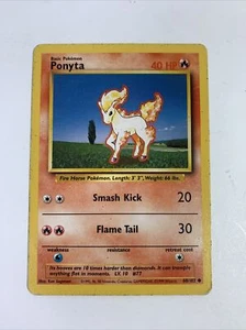 Ponyta 60/102 Pokemon Card Vintage Unlimited Base Set WOTC - Picture 1 of 6