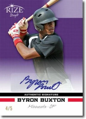 Autógrafo BYRON BUXTON 2012 Rize novato roxo autografado RC #/5 - Imagem 1 de 2