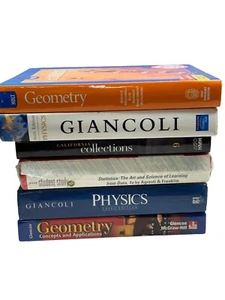 Lot Of 6 Physics Geometry Statistics Books - Picture 1 of 8