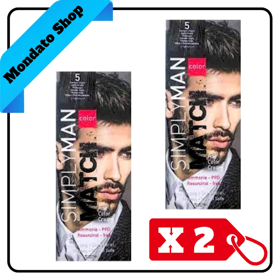 NOUVELLE TINTA SIMPLY MAN COLOR HAIR COLOR CREAM 5 CASTANO CHIARO (X2) - Immagine 1 di 1
