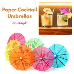 50-144 Papier Cocktail Regenschirme Geburtstag Party Getränk Deko Zubehör - Bild 1 von 9