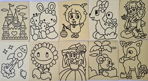 Confezione da 30 quadri assortiti arte sabbia ~ taglia A5 ~ adesivo buccia compleanno feste bambini - Foto 1 di 4