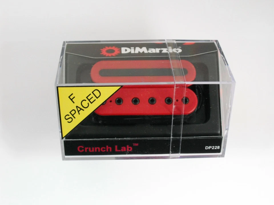 DiMarzio F-spaced Crunch Lab Bridge Humbucker Red W/Black Poles & Rail DP 228 - Image 1 of 1