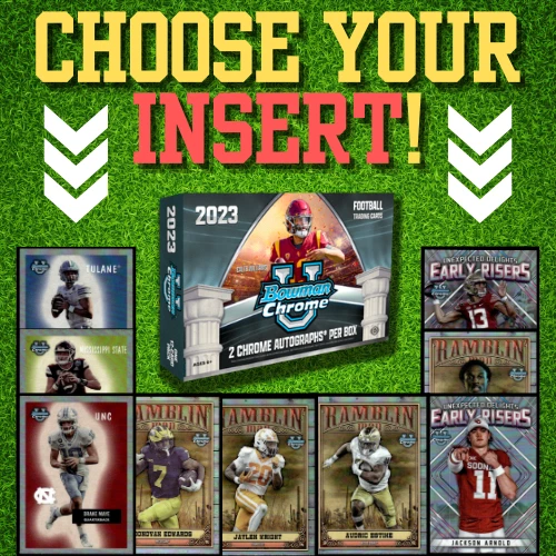 2023 Bowman Chrome U Football Inserts *CHOOSE YOUR CARD*(Retro, Risers, Ramblin) - Image 1 of 1