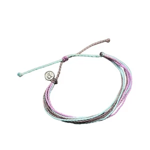 Pura Vida Adjustable Braided Bracelet In Multicolor With P Charm - Picture 1 of 3