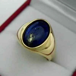 Natural Lapis Lazuli Ring Lapis Ring 925 Sterling Silver Mens Ring Gift For Him - Picture 1 of 2
