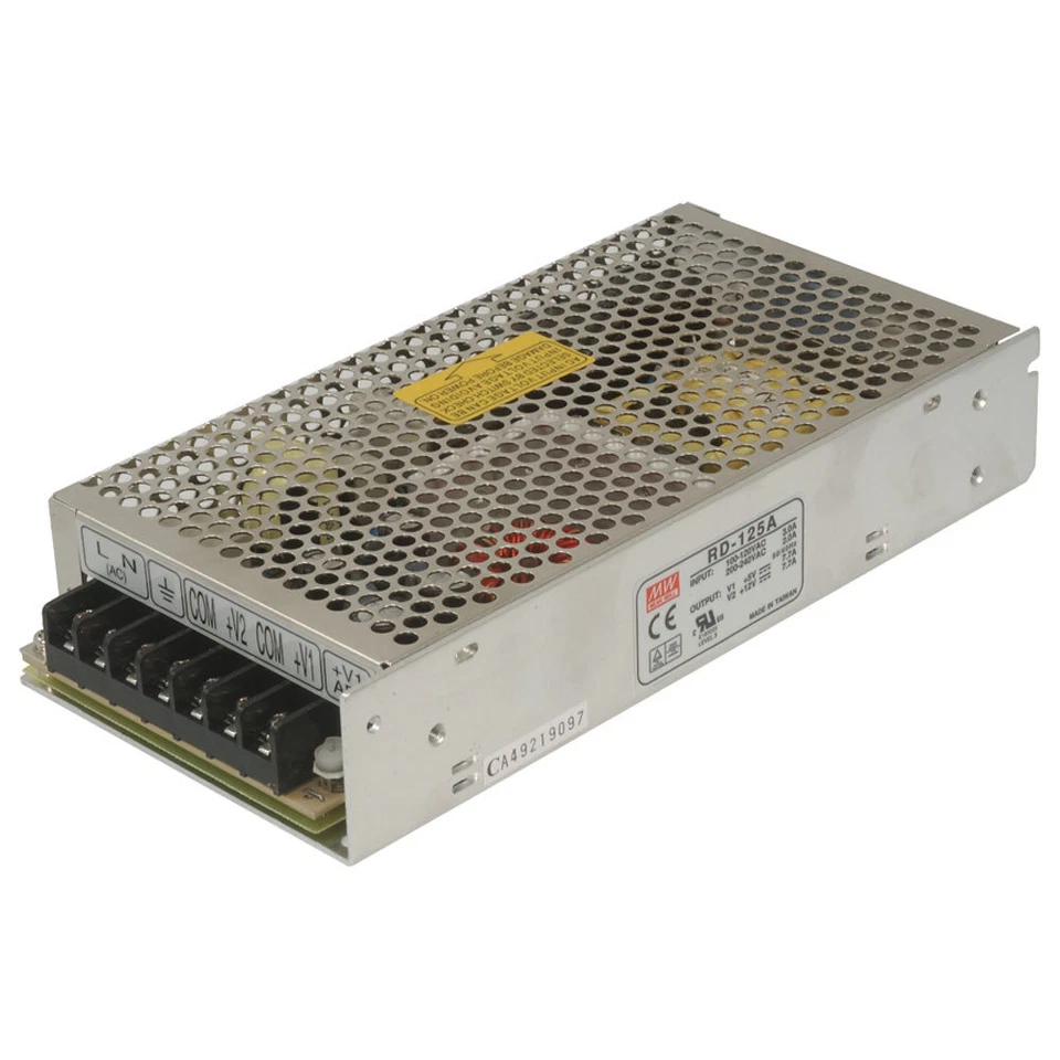 Mean Well RD-125A AC to DC Power Supply Dual Output 5 VDC 7.7 Amp 12 VDC 7.7Amp