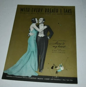 1934 here is my heart Vintage sheet music Bing Crosby - Picture 1 of 3