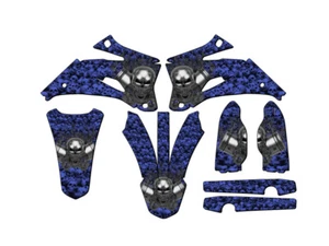 2008-2009 YZ 450 F FLAMING GEARHEAD Blue Senge Graphics Kit Compatible with - Imagen 1 de 10