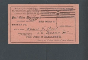 1884 Pot Office Registry Receipt Form Has No # Early Document Rare - Picture 1 of 2