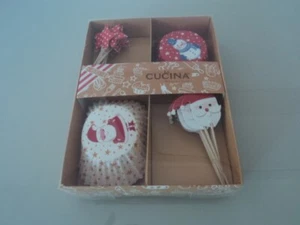 Muffinförmchen Förmchen für Muffin Papier Holzspieß Weihnachten 48 Teile - Bild 1 von 2