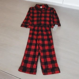 Boys 4/5 cat & jack red Buffalo check pj's - Picture 1 of 7