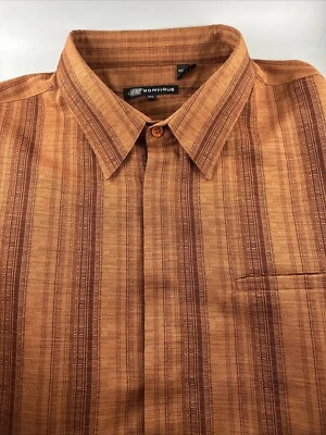 Montique Big Men Shirt Size 4XL Ling Sleeve Striped Hidden Button Down Flat Hem - Image 1 of 4