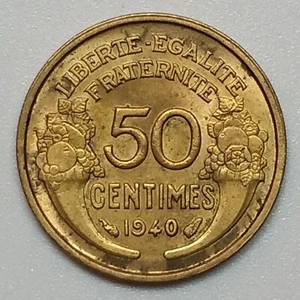 1940 France 50 Centimes - Picture 1 of 2