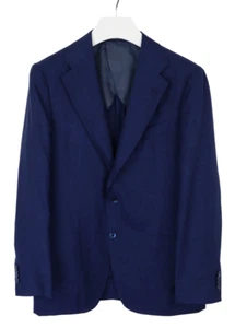 SUITSUPPLY Havana Patch Full Canvas HL Slim Blazer Men's UK 42 Wool Silk Blue - Picture 1 of 14