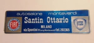 VECCHIO ADESIVO AUTO / Old Sticker AUTOSALONE FIAT LANCIA MILANO (cm 18 x 5) - Picture 1 of 1