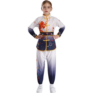 Unisex Uniform Stand Collar Tops With Pants Top Kung Fu Martial Boys Girls Set - Picture 1 of 89
