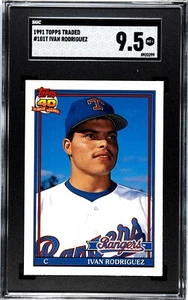 1991 Topps Traded IVAN RODRIGUEZ Rookie #101T  Graded SGC 9.5 *MINT* - Picture 1 of 2