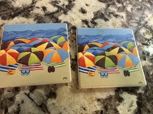 Vintage Anna Maria 3er Set Tropical Untersetzer Mehrfarbig - Bild 1 von 6