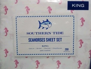 NEU SOUTHERN TIDE KING SIZE 4-TEILIGES LAKEN-SET SEEPFERD - Bild 1 von 6
